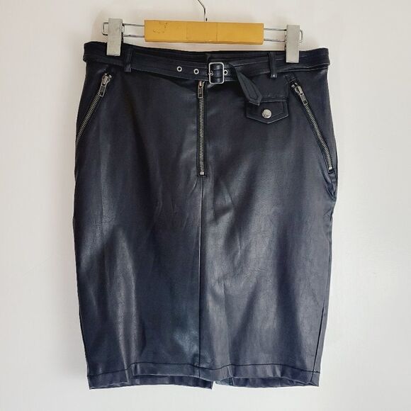 Guess Pleather NWOT rocker biker bad b*tch pencil skirt - Picture 1 of 11